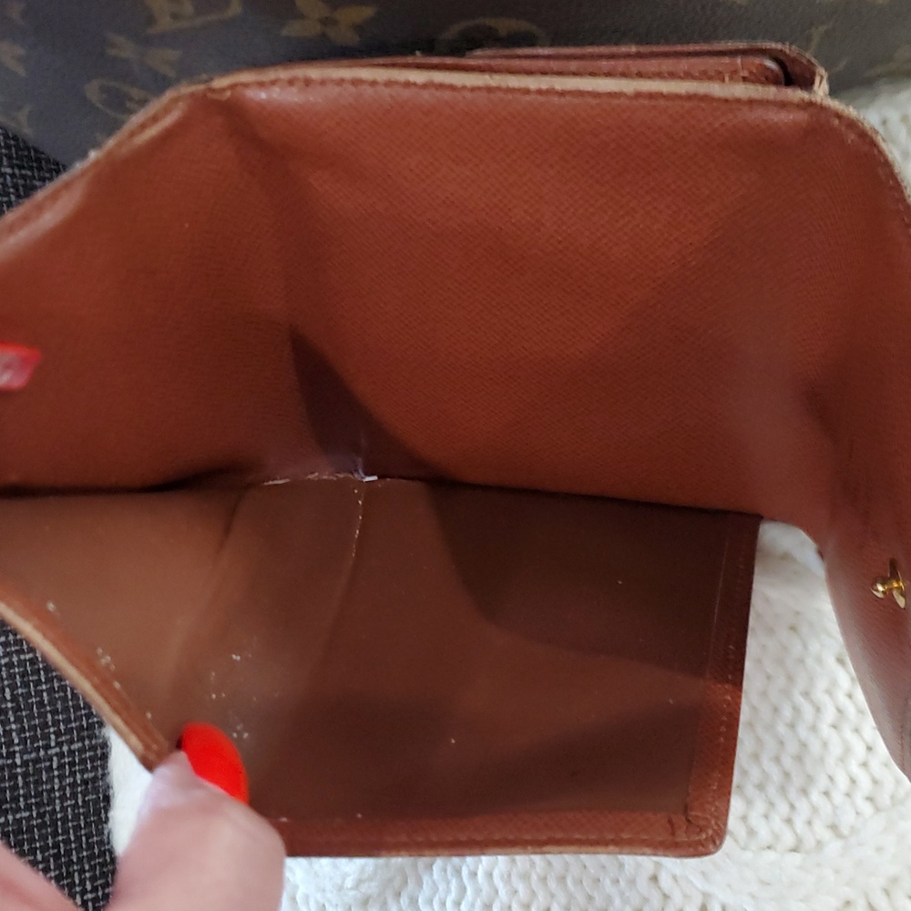 Louis Vuitton small monogram two way snap wallet brown tan luxury designer used - Picture 8 of 11